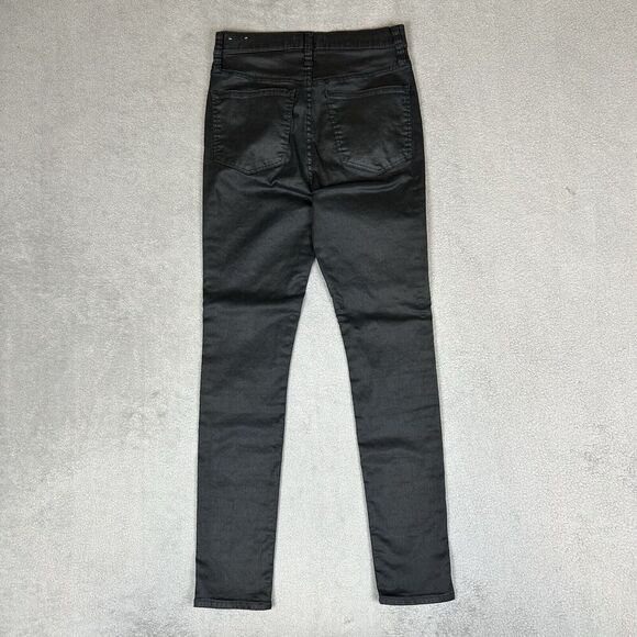 Madewell 10" High-Rise Skinny Jeans Black Button-Front Edition Size 27 EUC - Picture 2 of 9